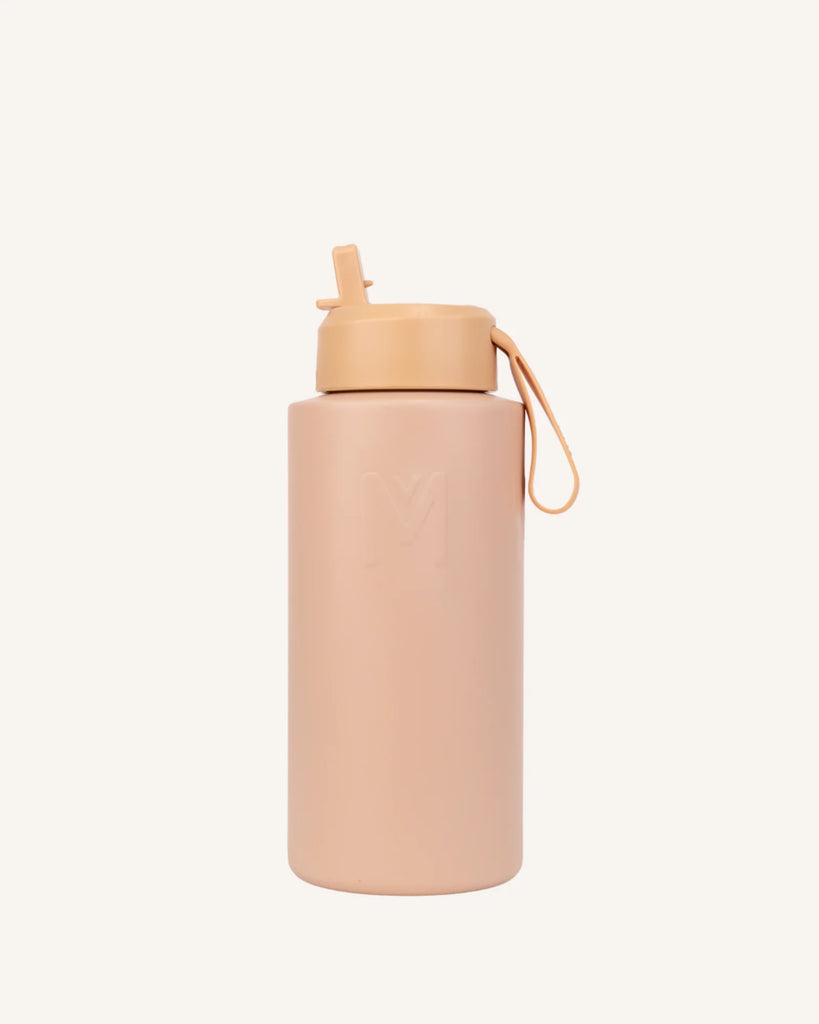 1L Drink Bottle with Sipper Lid and Bumper - Dune