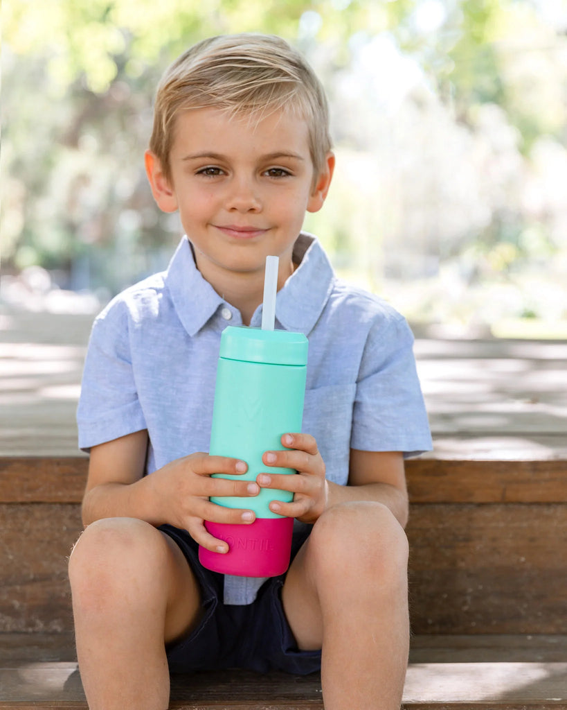 475ml Smoothie Cup with Silicone Straw - Lagoon