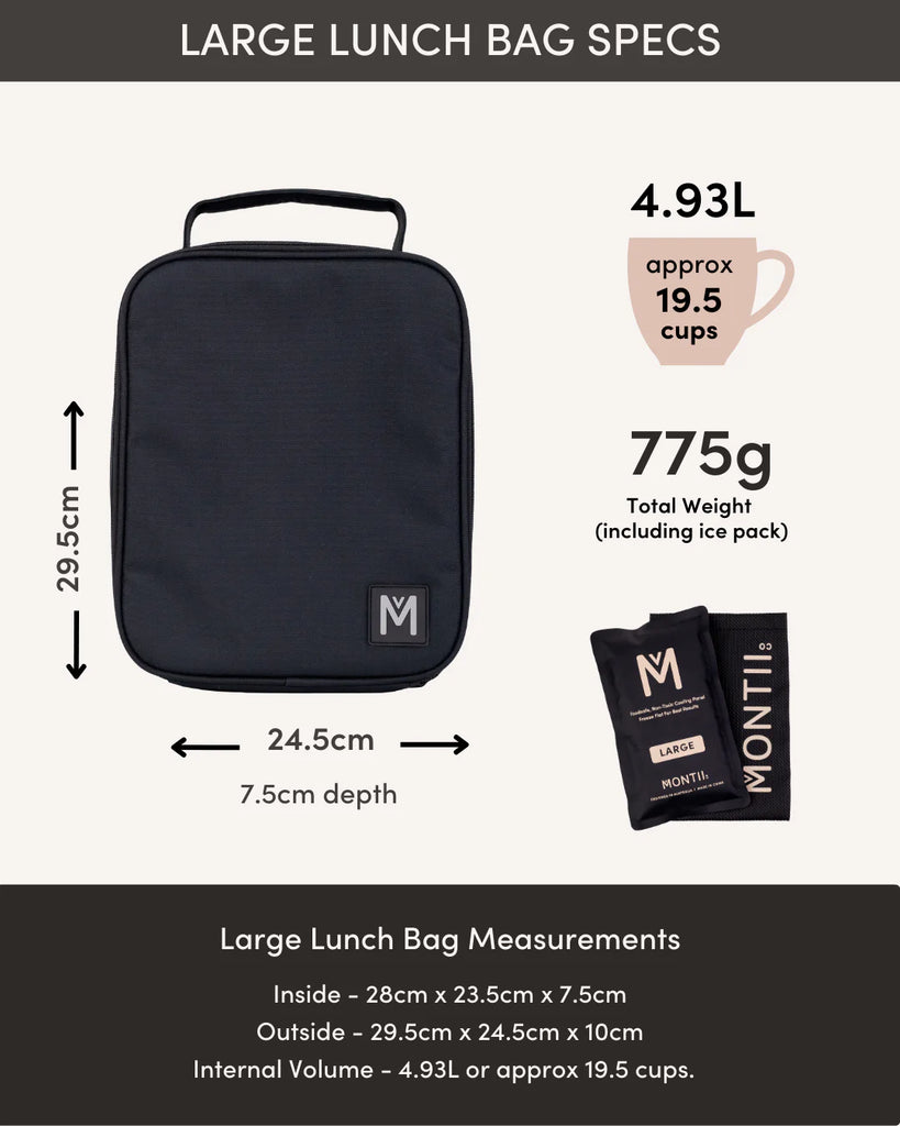 Insulated Lunch Bag - Midnight 2.0 - NEW LARGER SIZE