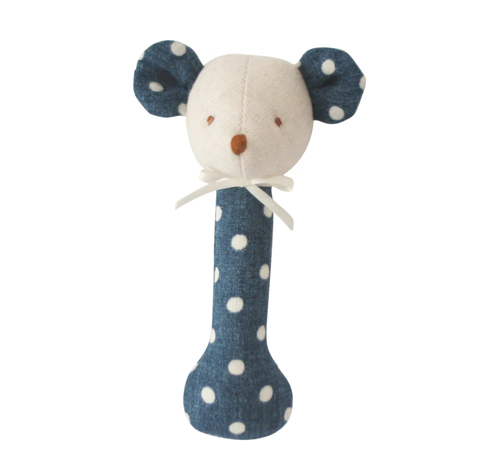 Baby Mouse Stick Rattle - Ocean Blue