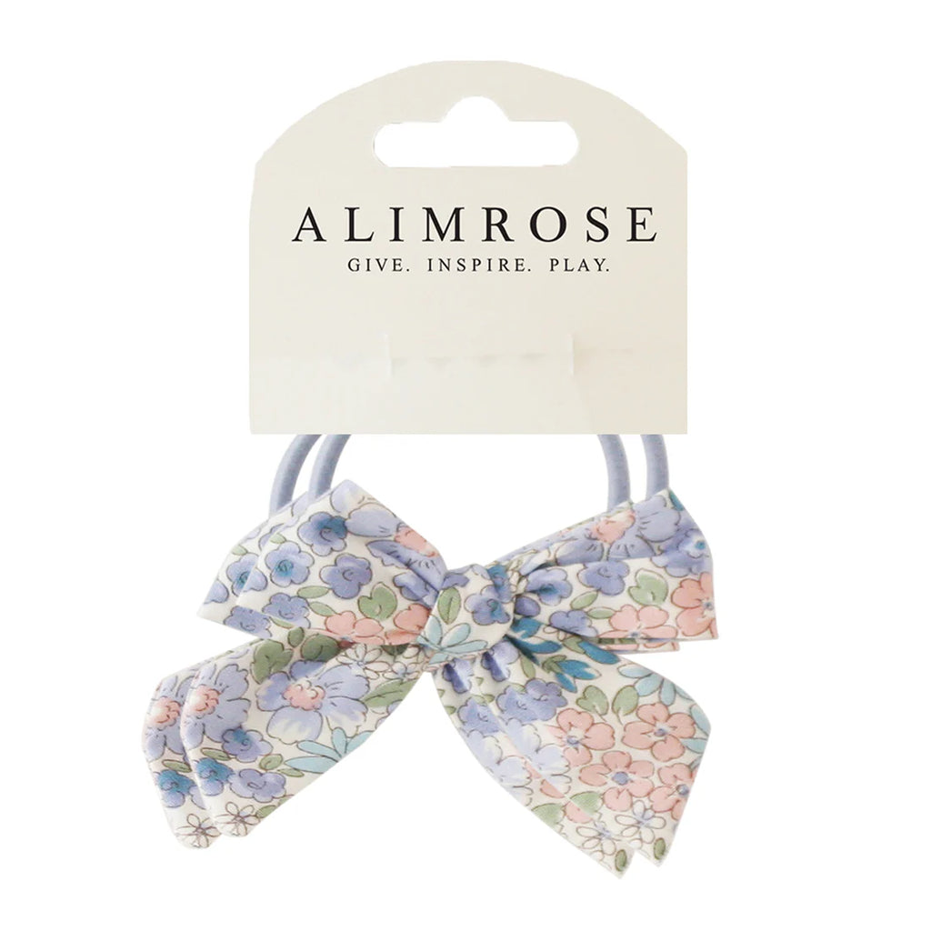 Bow Hair Ties Set - Liberty Blue