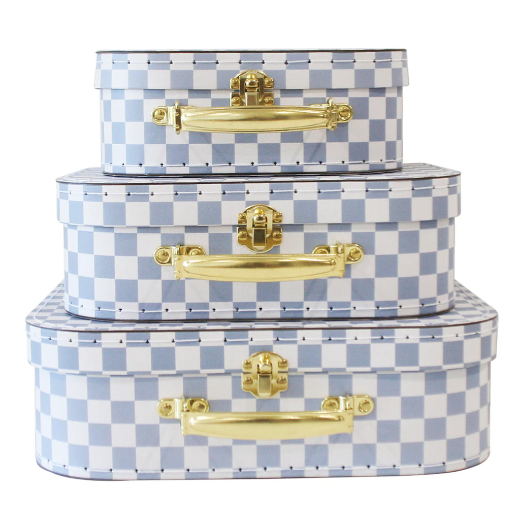 Kids Carry Case Set - Blue Check