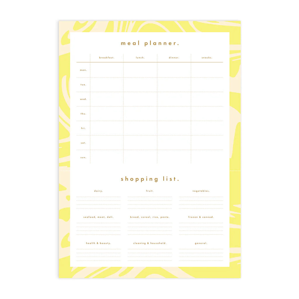 Acid Wash A4 Meal Planner Magnet Notepad