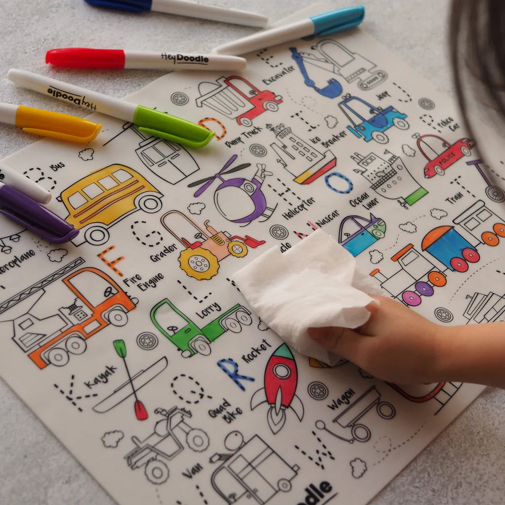 Toot Toot Honk Colouring Mat - ABC