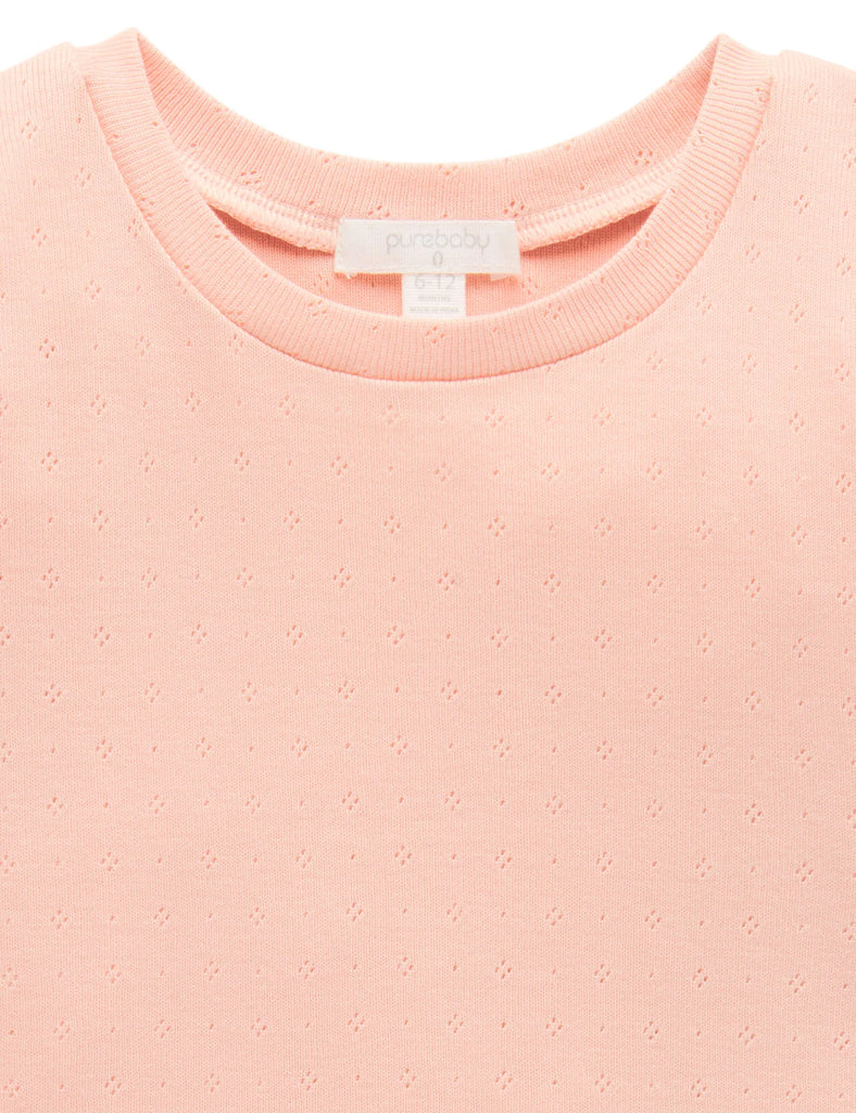 Pointelle Short Sleeve Tee - Shell Pink