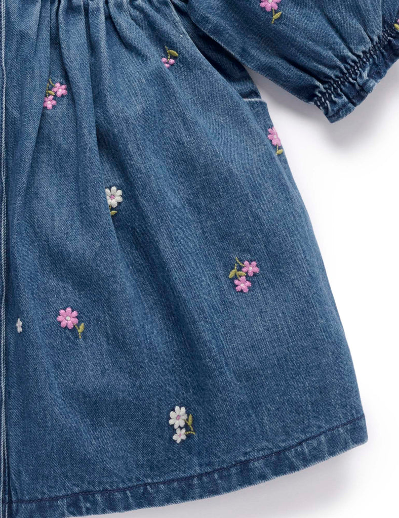 Denim Broderie Dress - Size 4 & 5