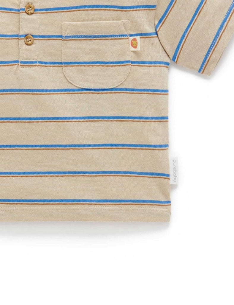Striped Henley Tee - Size 1 & 5