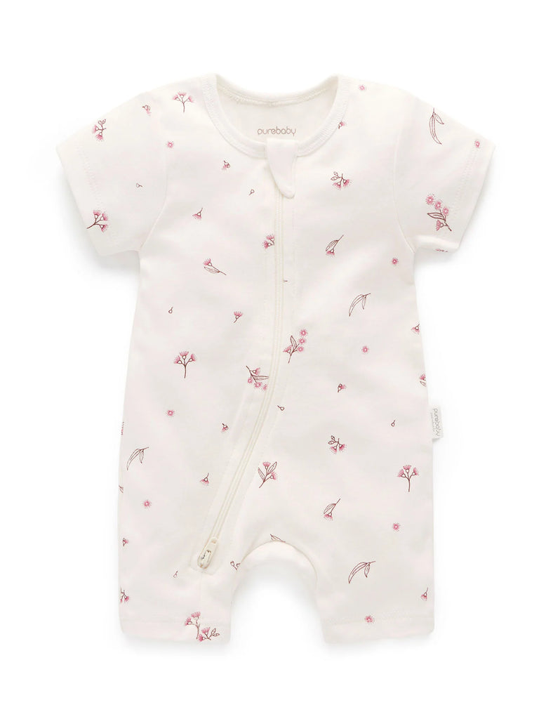 Vanilla Blossom Short Sleeve Zip Growsuit