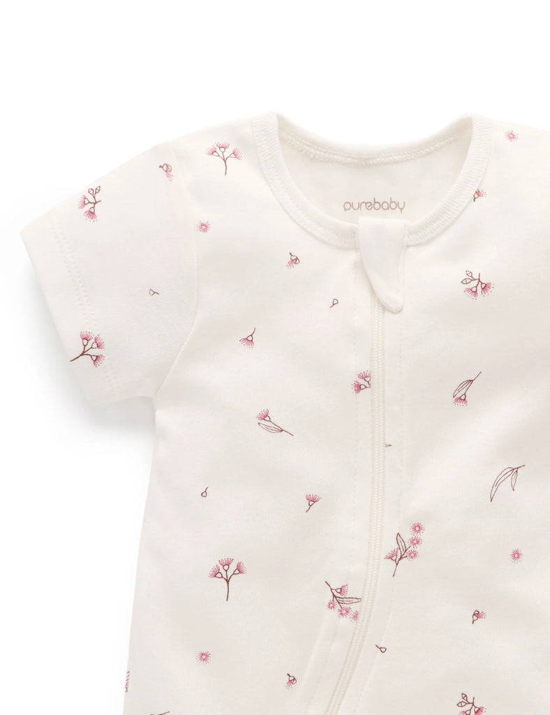 Vanilla Blossom Short Sleeve Zip Growsuit