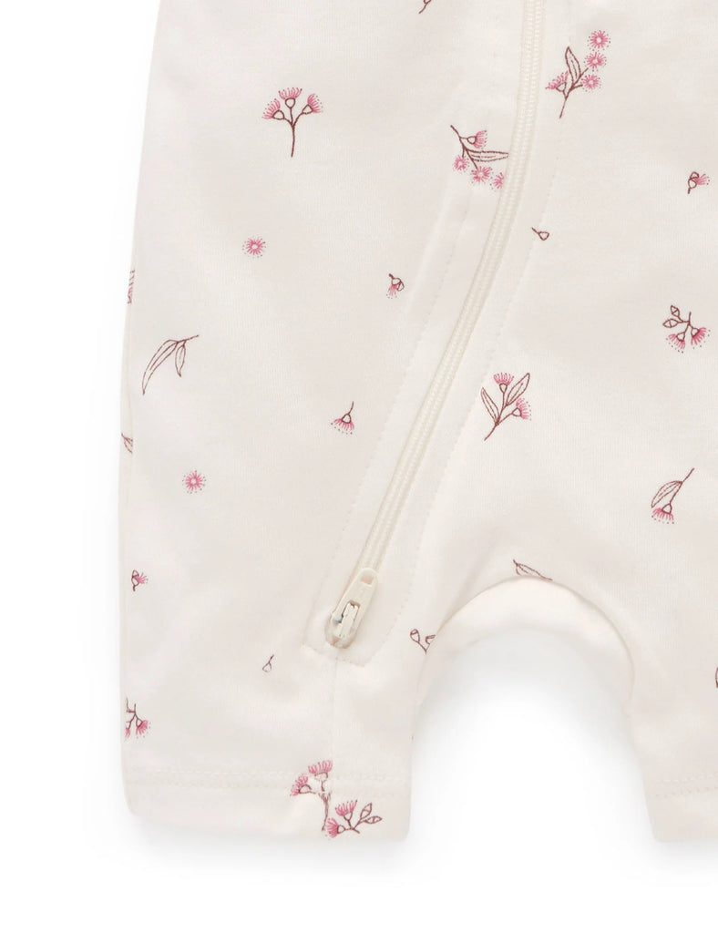 Vanilla Blossom Short Sleeve Zip Growsuit