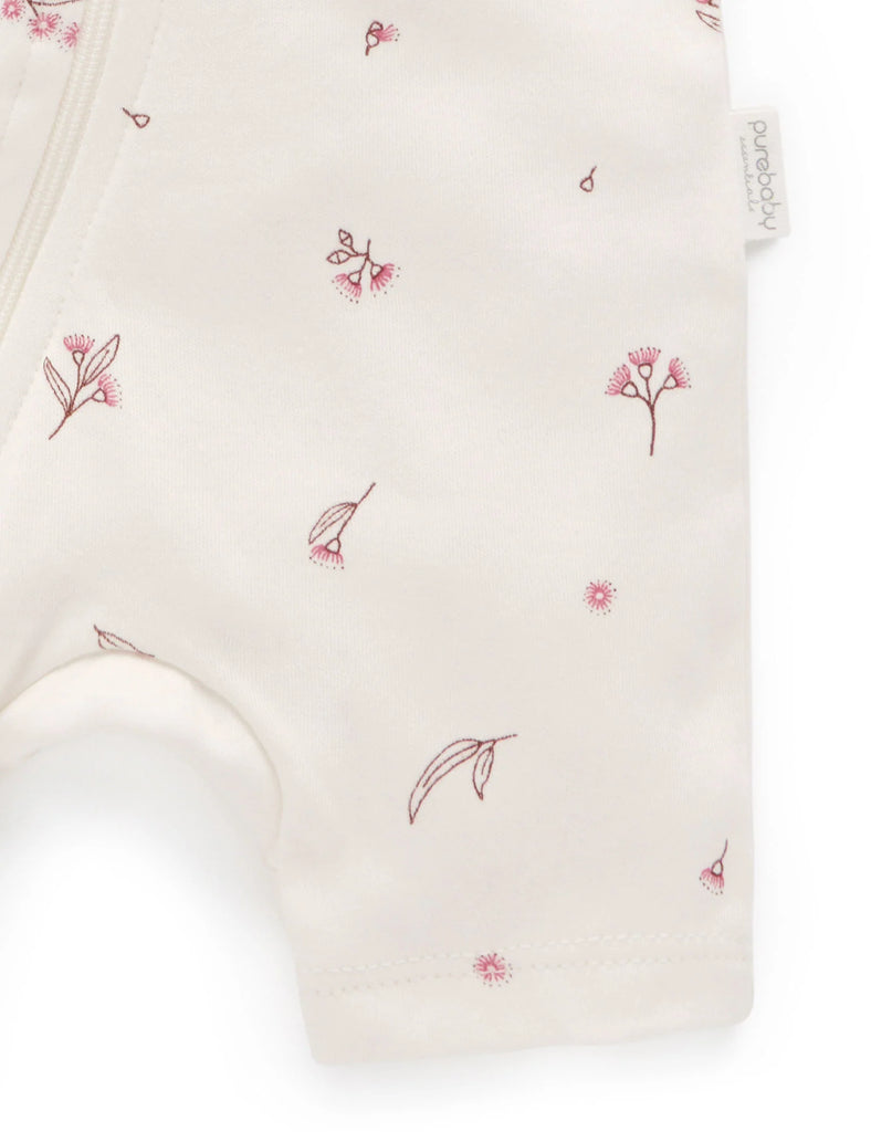 Vanilla Blossom Short Sleeve Zip Growsuit