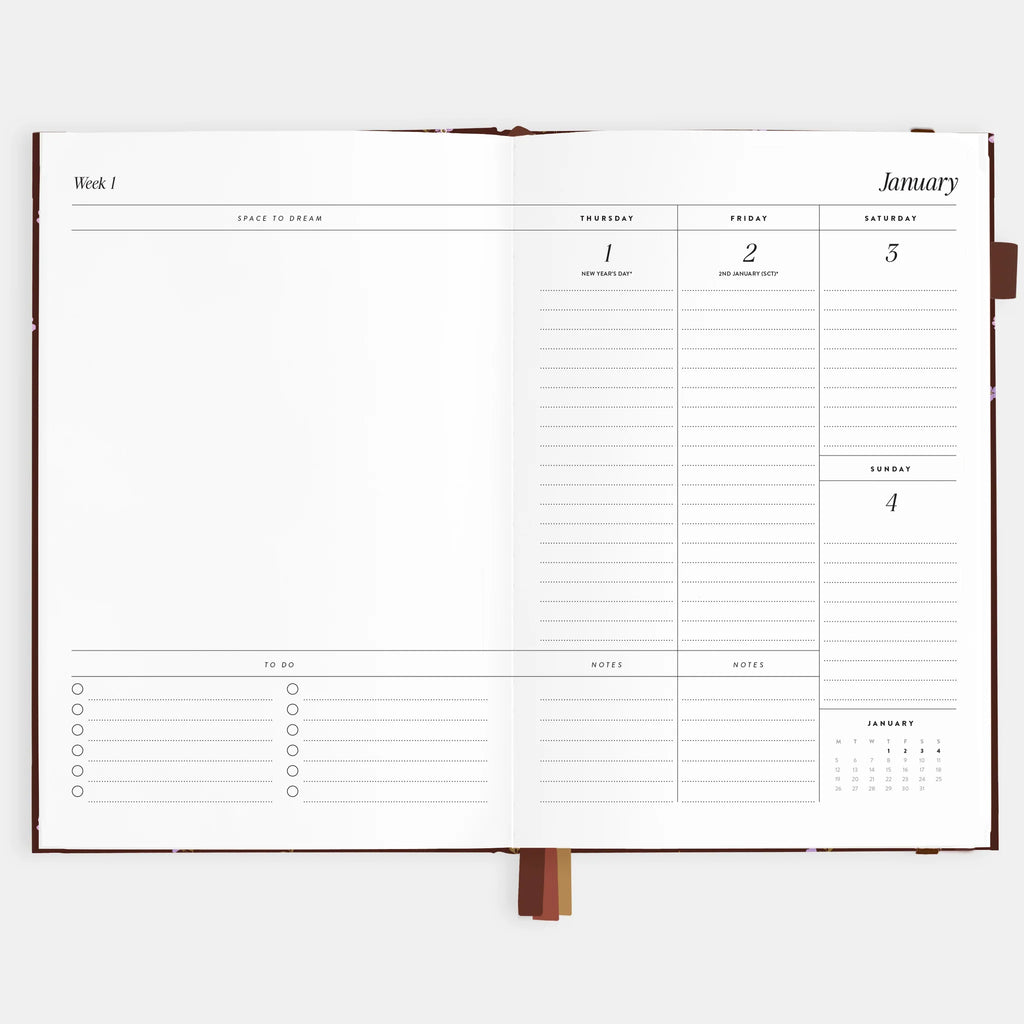 2026 A5 Vertical Planner - Chocolate