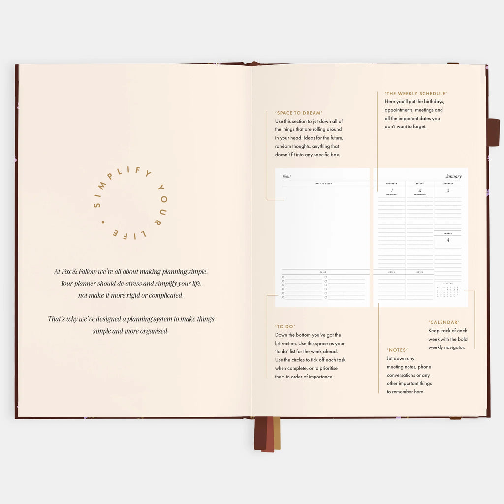 2026 A5 Vertical Planner - Chocolate
