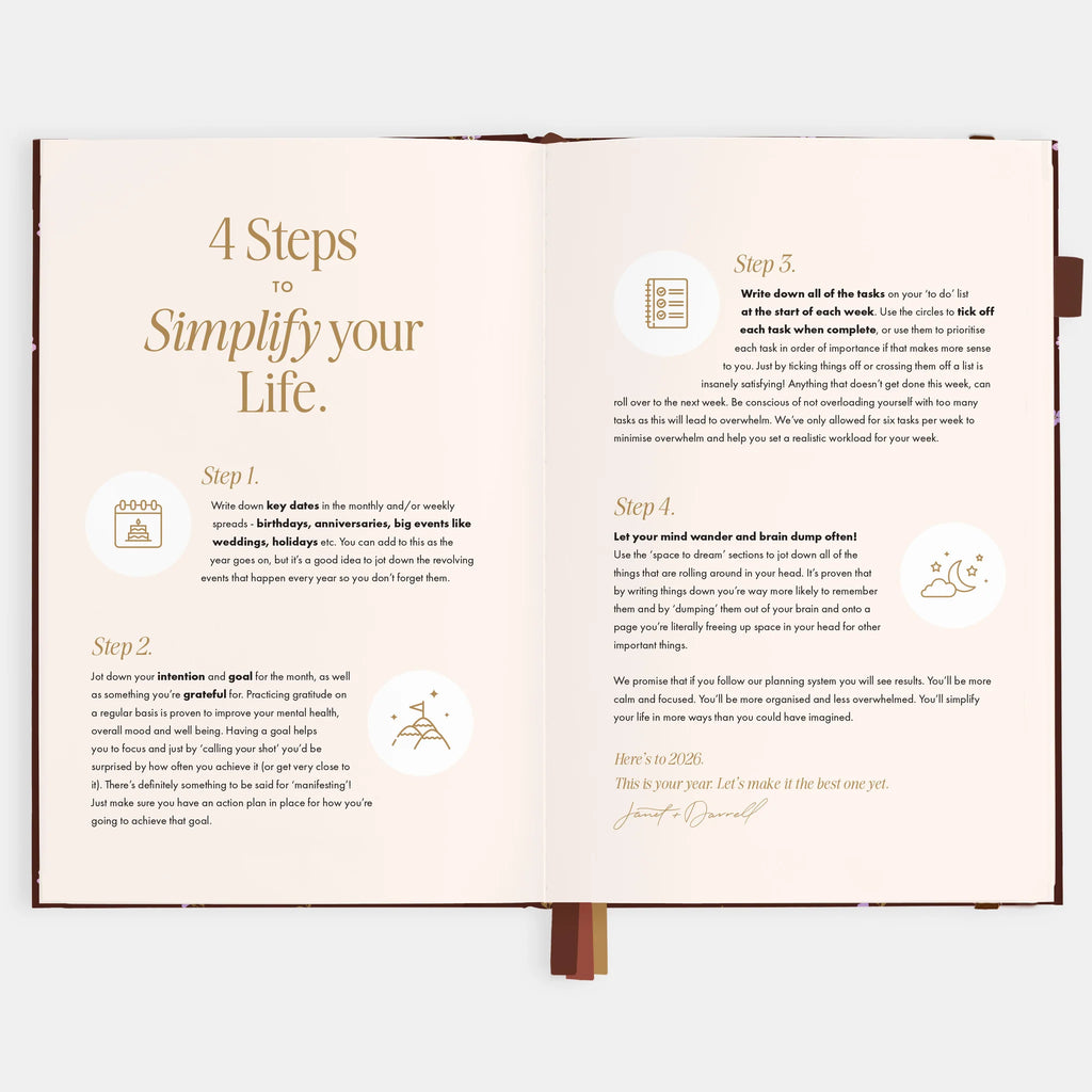 2026 A5 Vertical Planner - Chocolate
