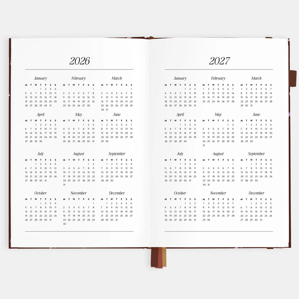 2026 A5 Vertical Planner - Chocolate