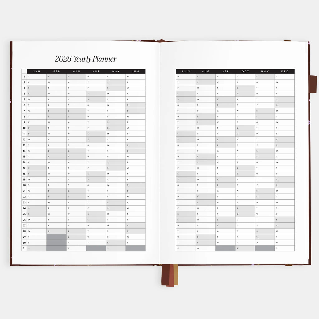 2026 A5 Vertical Planner - Chocolate