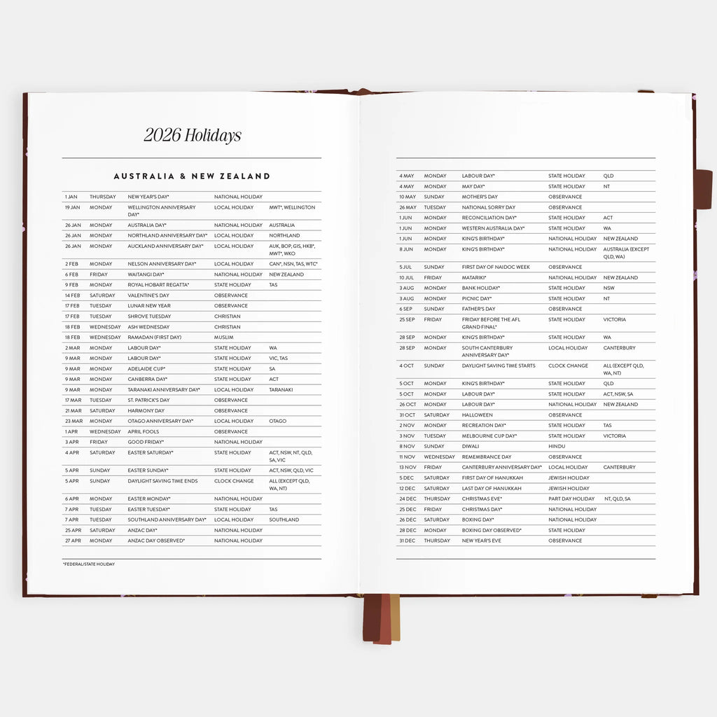 2026 A5 Vertical Planner - Chocolate