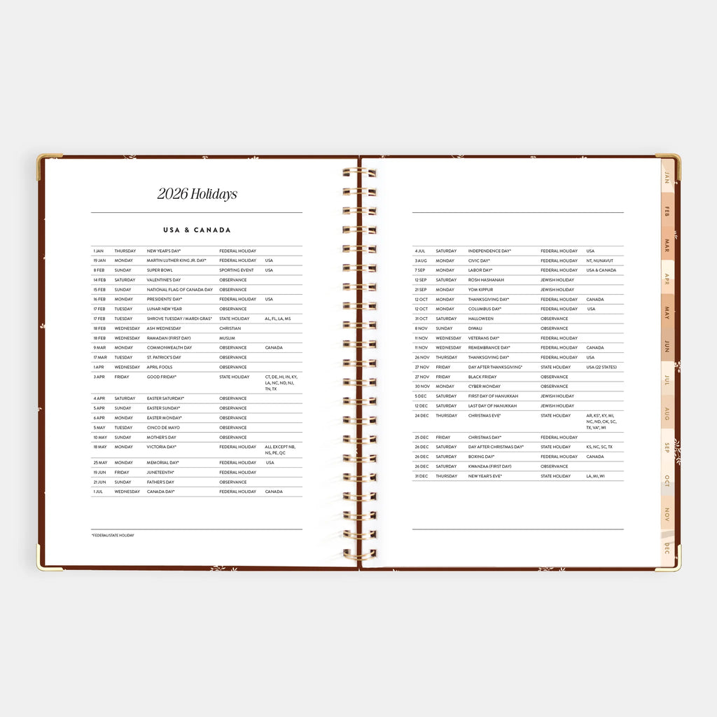 2026 A4 Academic Vertical Planner - Raspberry