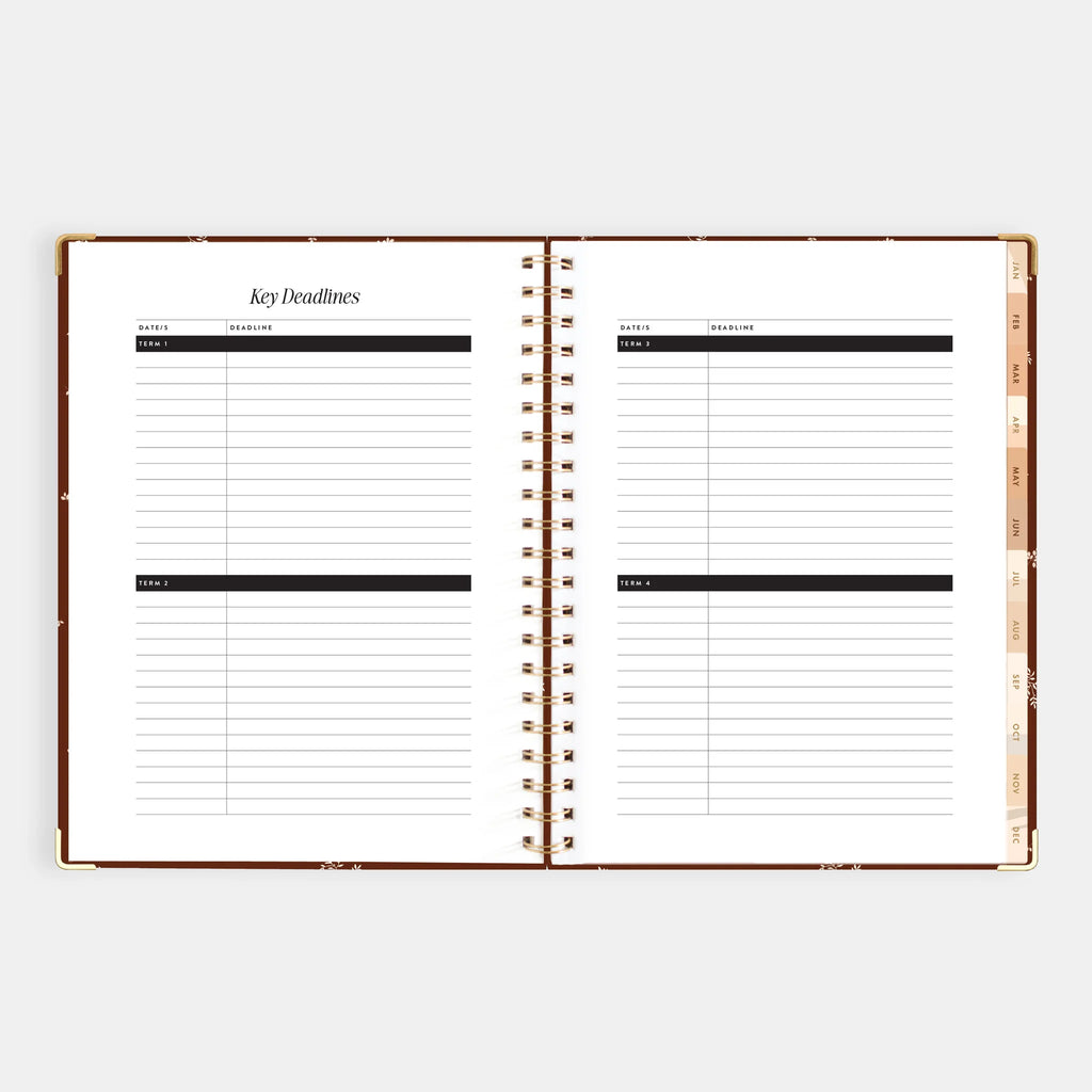 2026 A4 Academic Vertical Planner - Raspberry