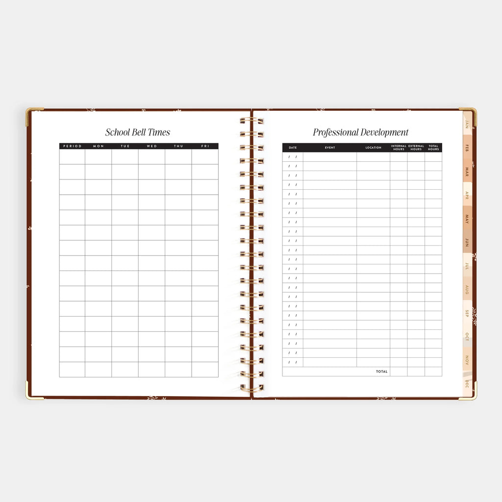 2026 A4 Academic Vertical Planner - Raspberry