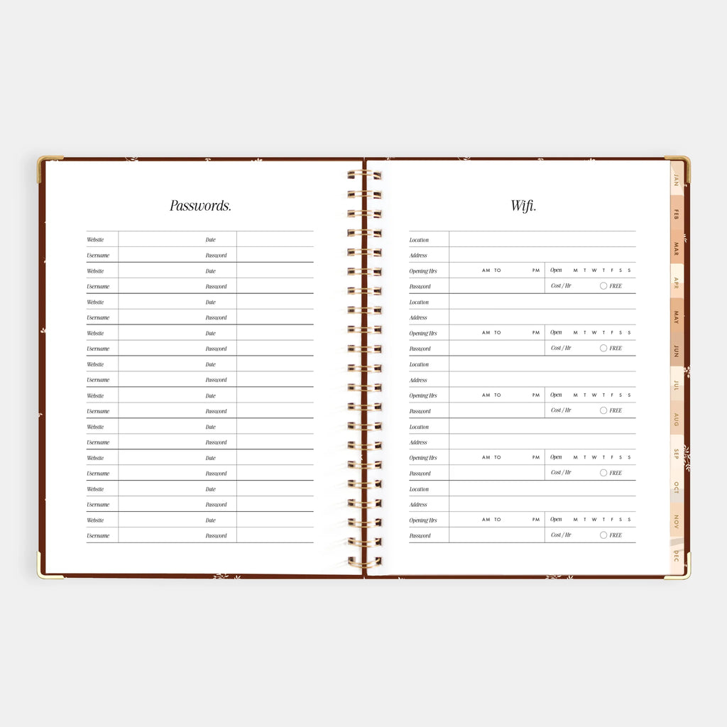 2026 A4 Academic Vertical Planner - Raspberry