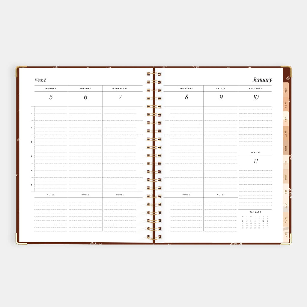 2026 A4 Academic Vertical Planner - Raspberry