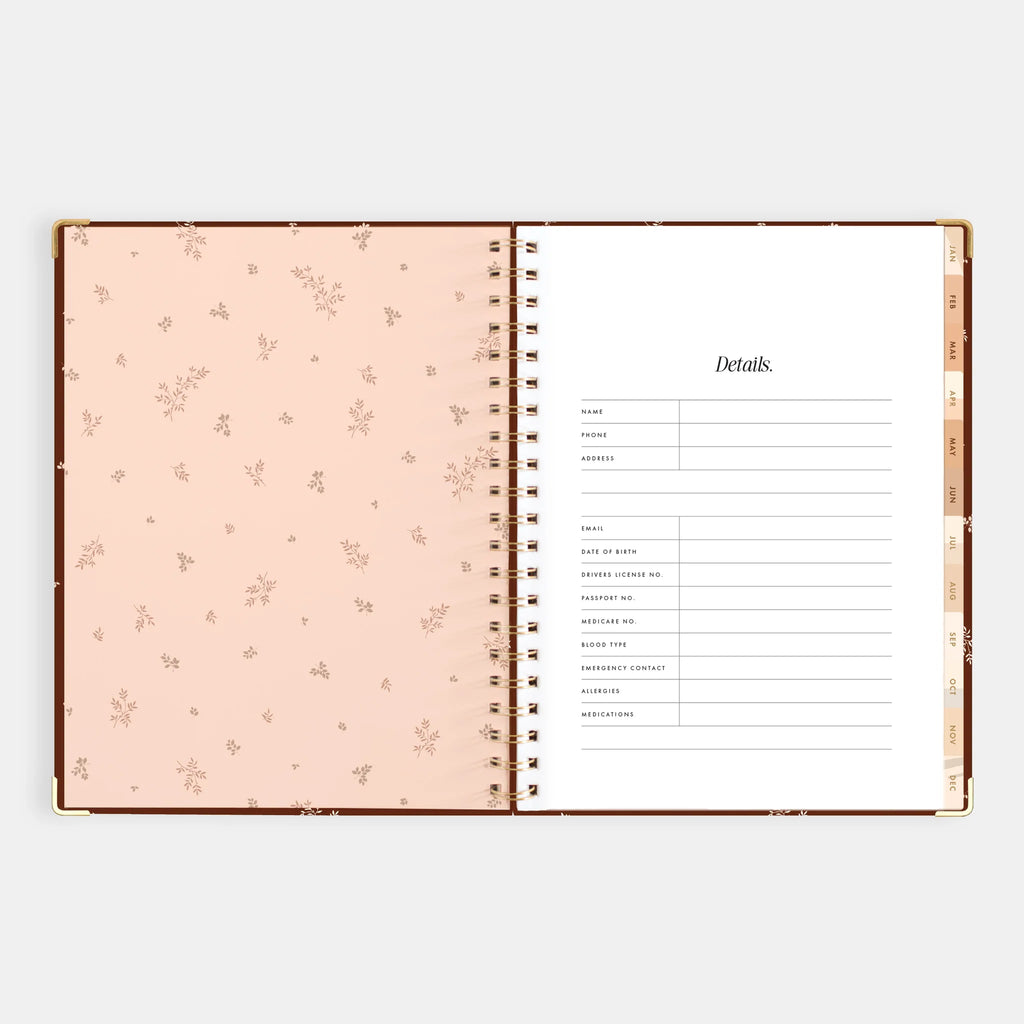2026 A4 Academic Vertical Planner - Raspberry