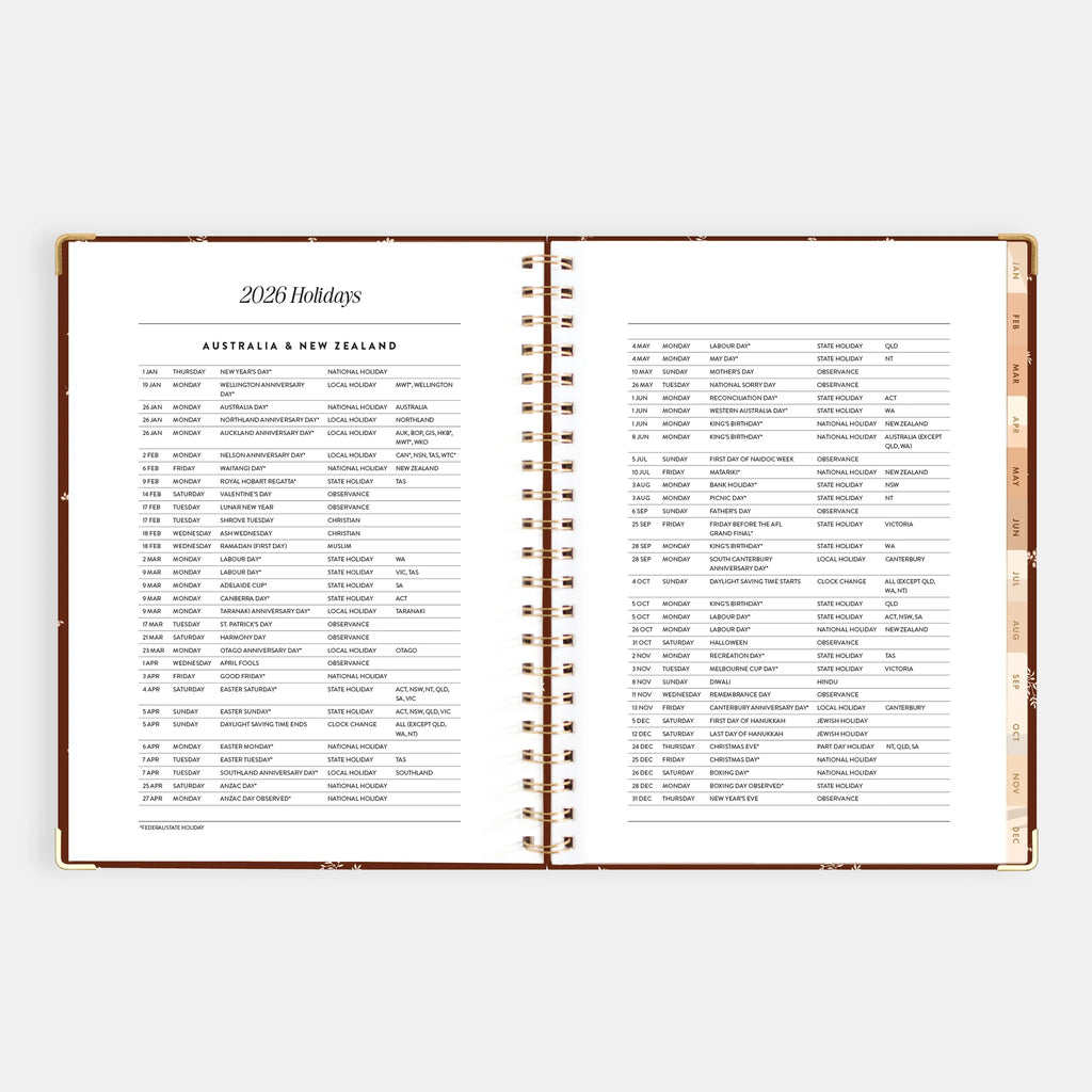 2026 A4 Academic Vertical Planner - Raspberry