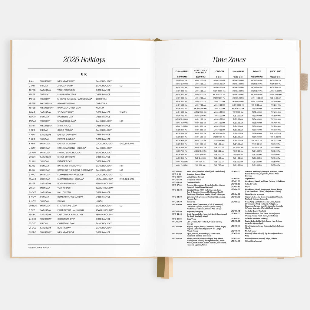2026 A5 Horizontal Planner - Taupe