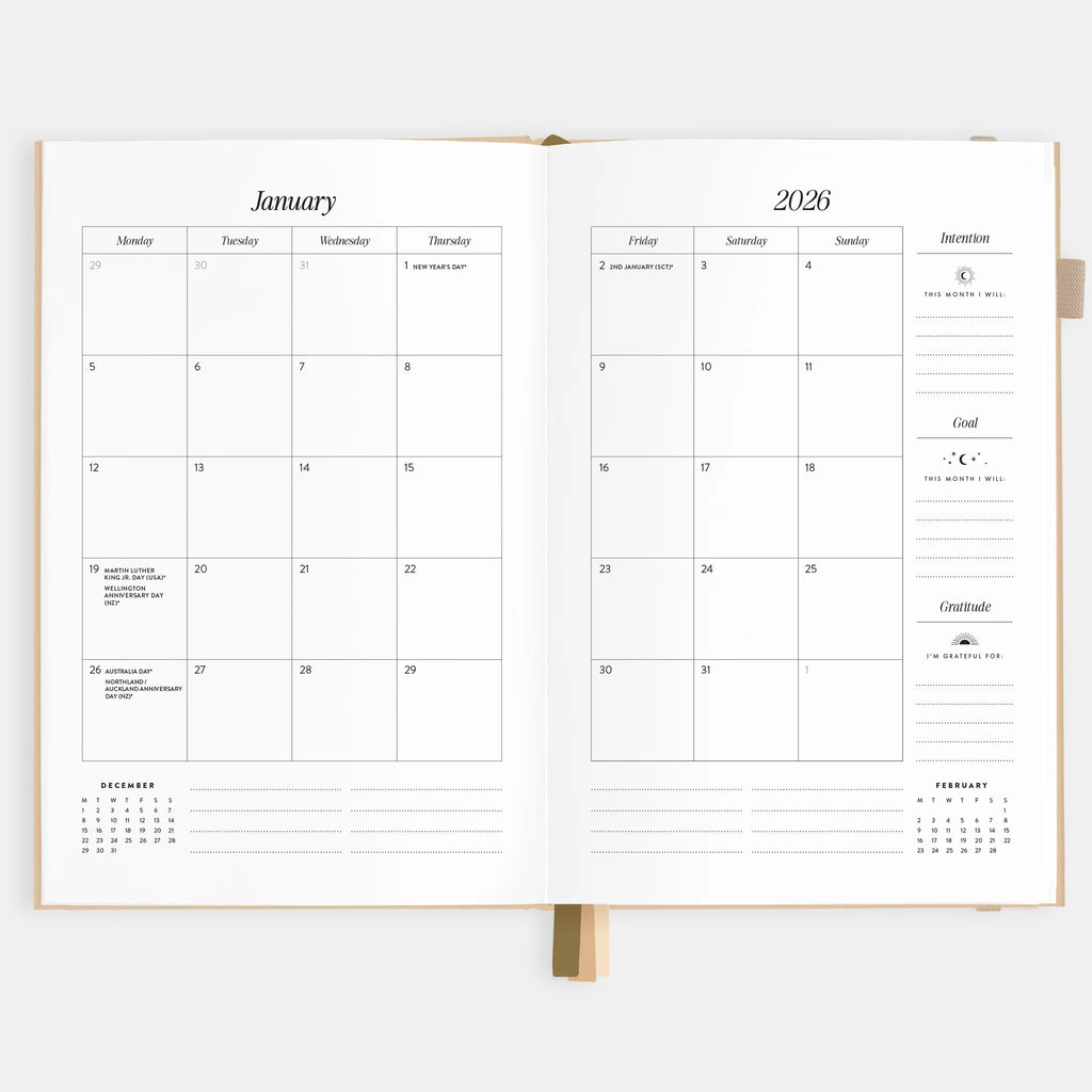 2026 A5 Horizontal Planner - Cherry Check