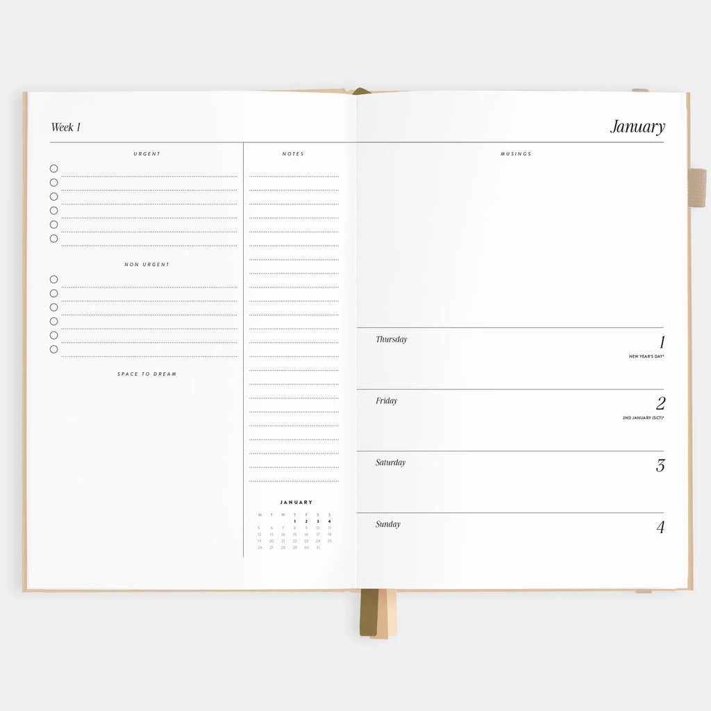 2026 A5 Horizontal Planner - Cherry Check