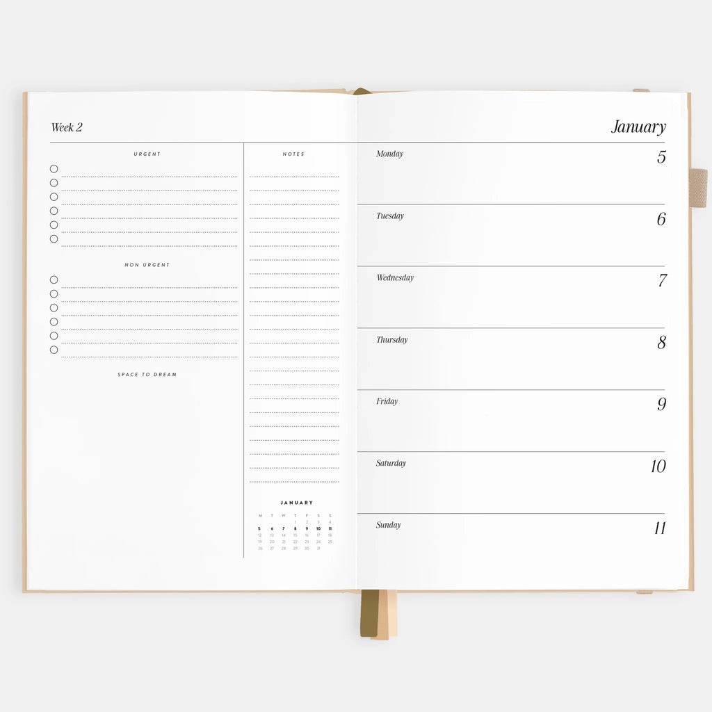 2026 A5 Horizontal Planner - Taupe