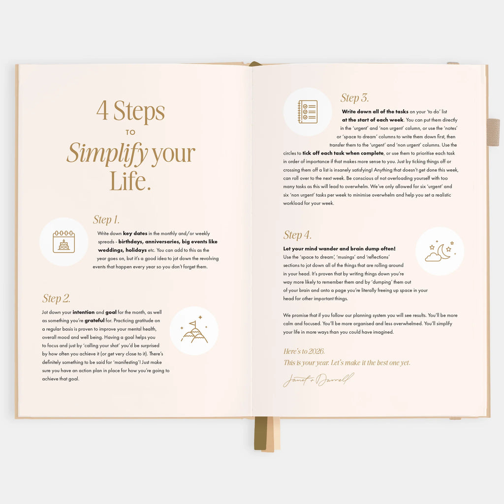 2026 A5 Horizontal Planner - Taupe