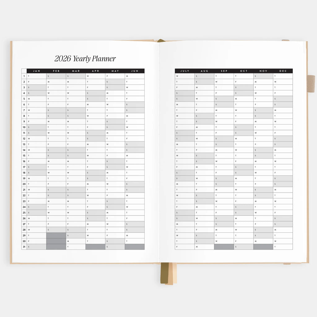 2026 A5 Horizontal Planner - Taupe