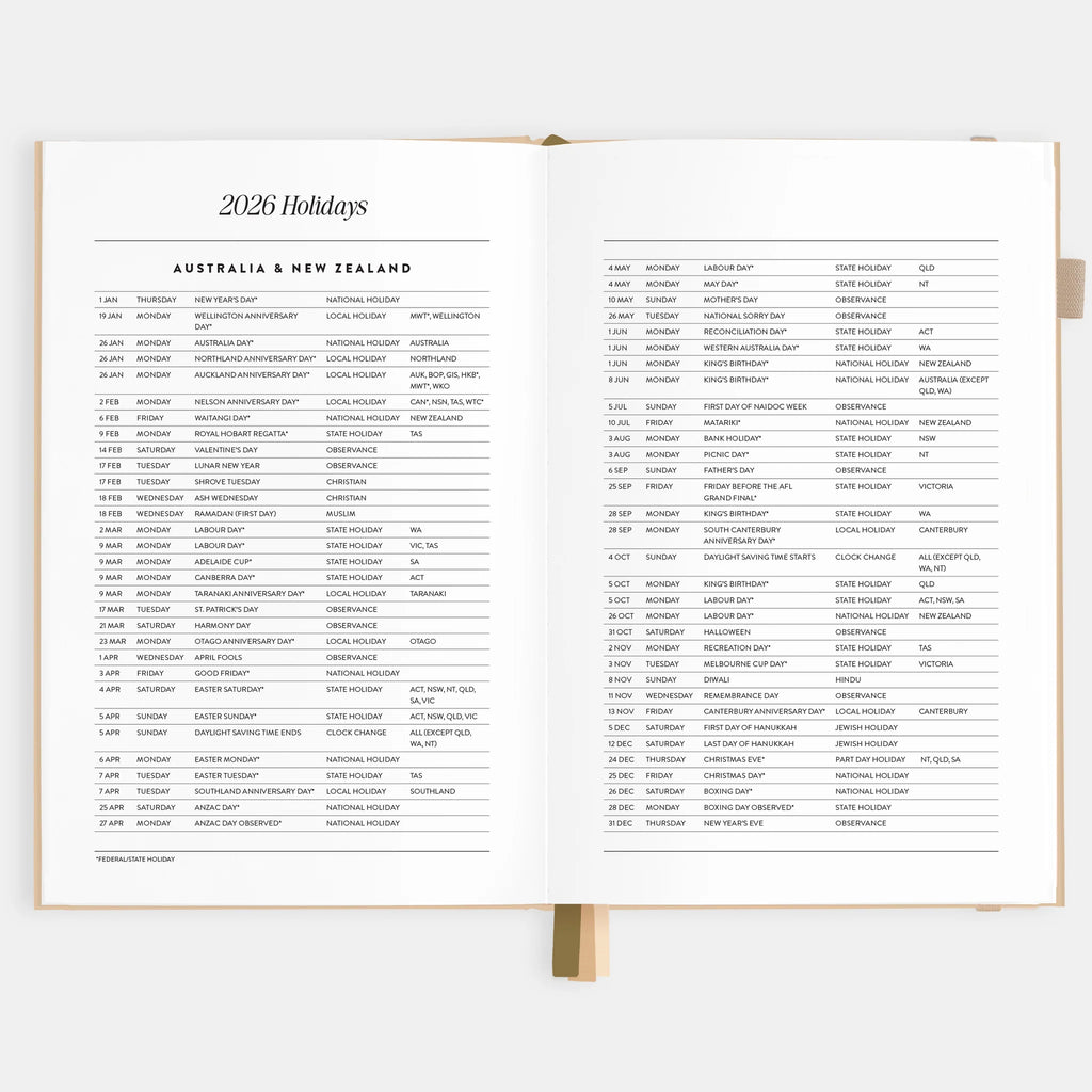 2026 A5 Horizontal Planner - Cherry Check