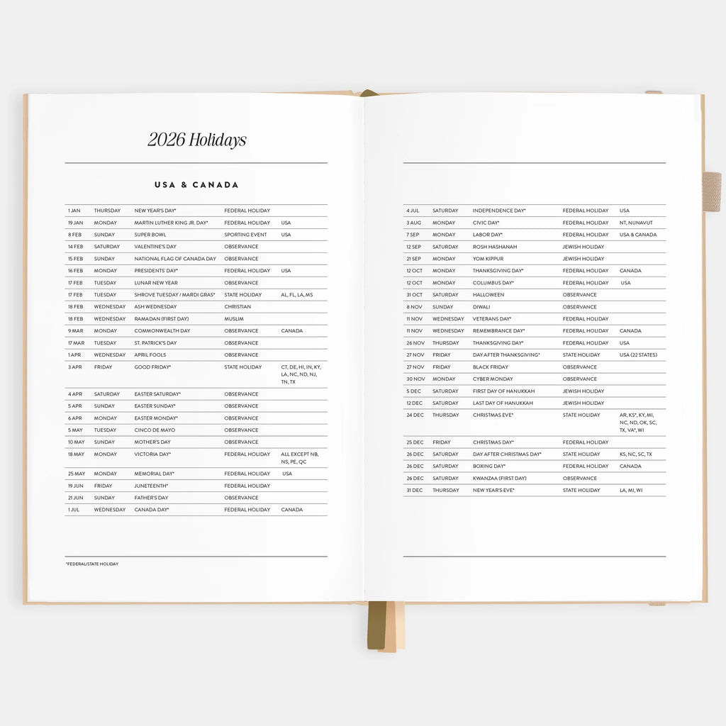 2026 A5 Horizontal Planner - Cherry Check