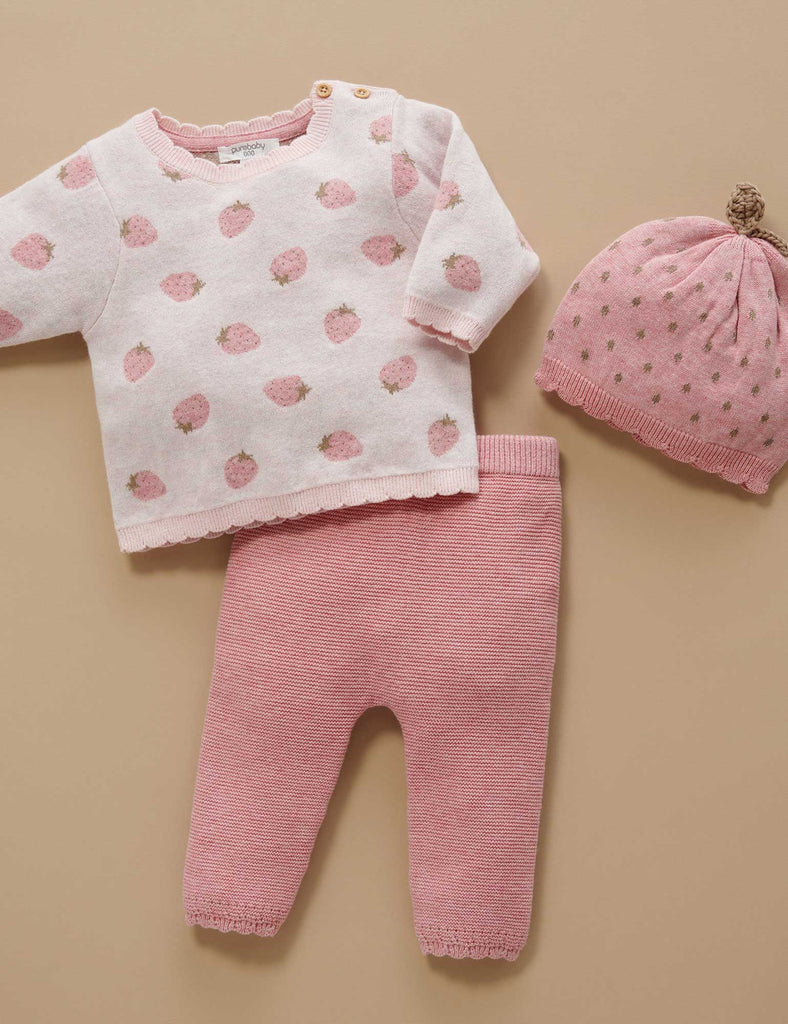Pink Scalloped Knitted Leggings