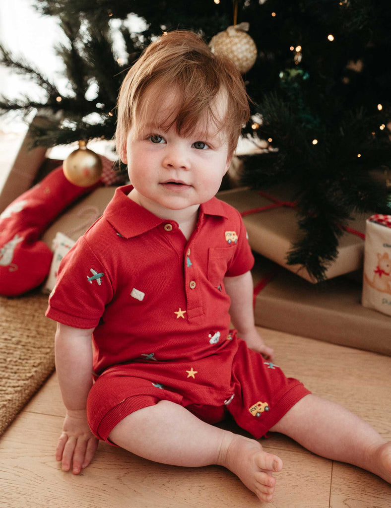 Christmas Polo Growsuit