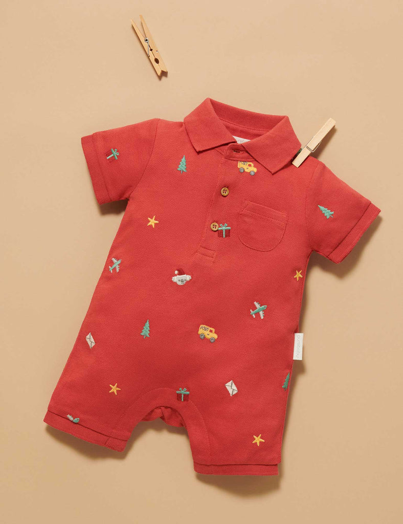 Christmas Polo Growsuit