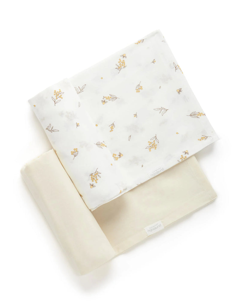 Wattle Bee Muslin Wrap - 2 pack