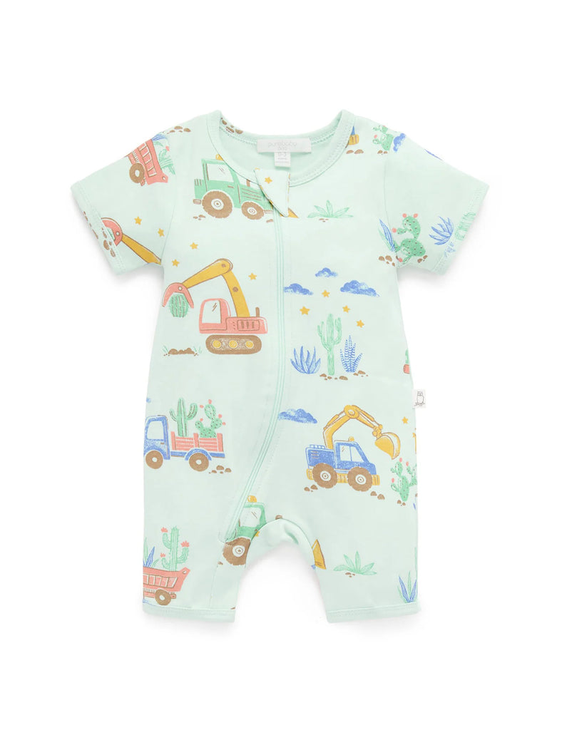 Desert Trucks Short Sleeve Zip Growsuit