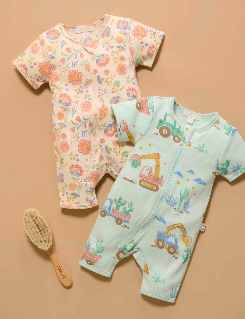 Desert Trucks Short Sleeve Zip Growsuit