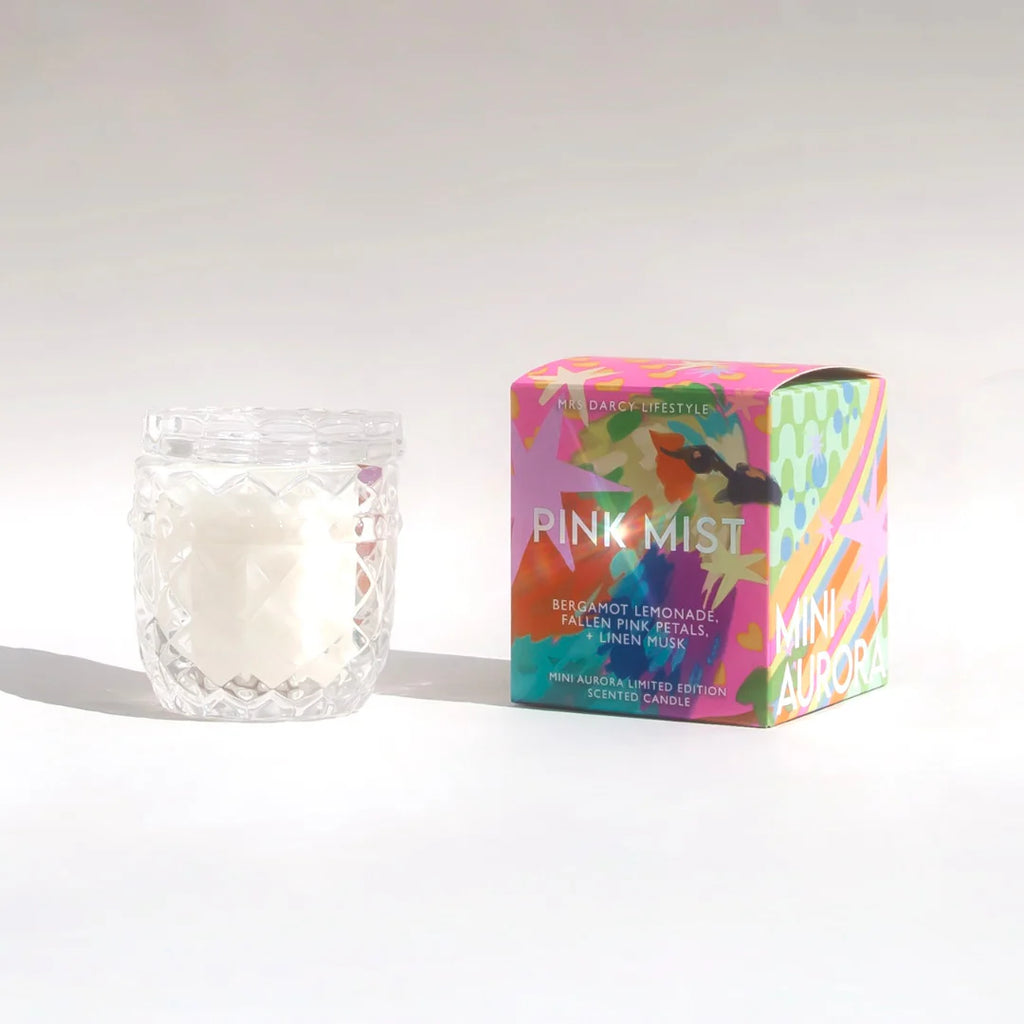 Aurora Mini Candle - Pink Mist - Bergamot Lemonade, Fallen Pink Petals + Linen Musk