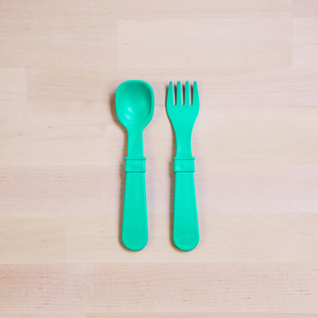Fork and Spoon Set - Aqua