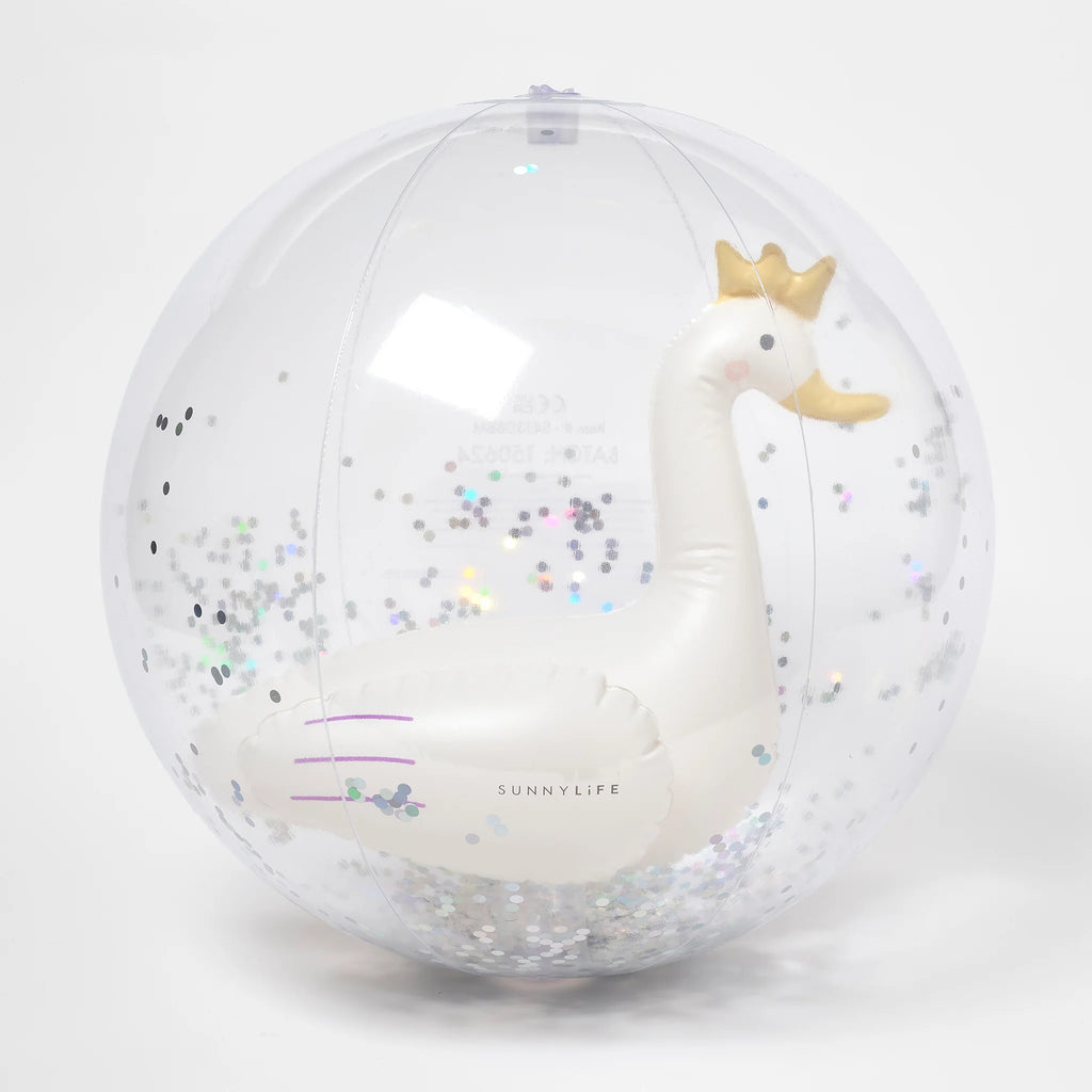 3D Inflatable Beach Ball - Princess Swan Multi