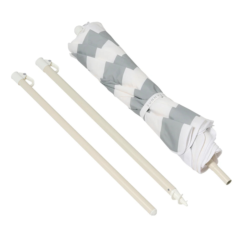 Compact Beach Umbrella - Sea Sage Stripe