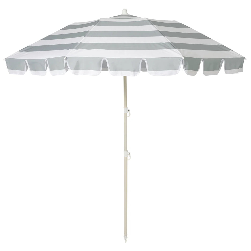 Compact Beach Umbrella - Sea Sage Stripe