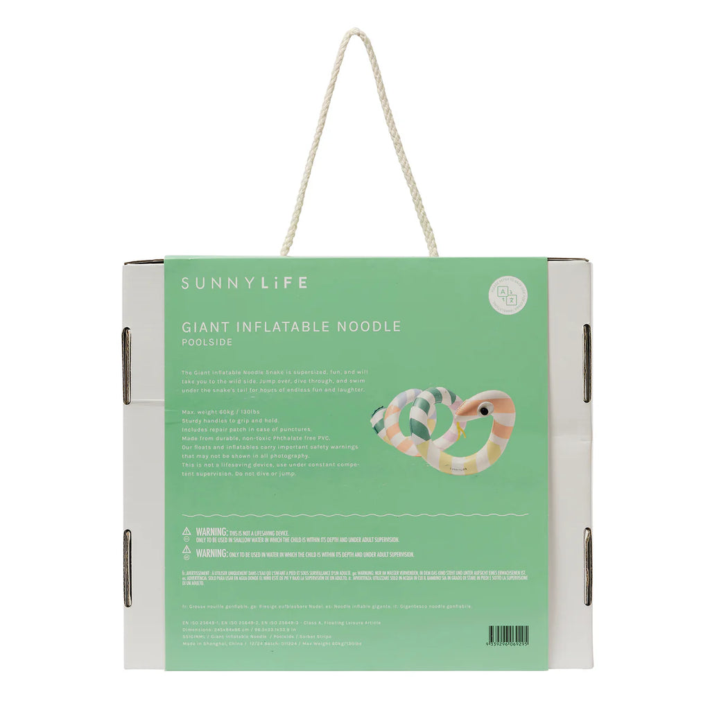 Giant Inflatable Noodle - Poolside Sorbet Stripe