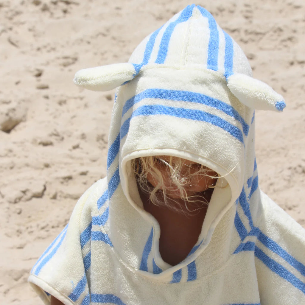 Kids Hooded Towel - Blue Stripe