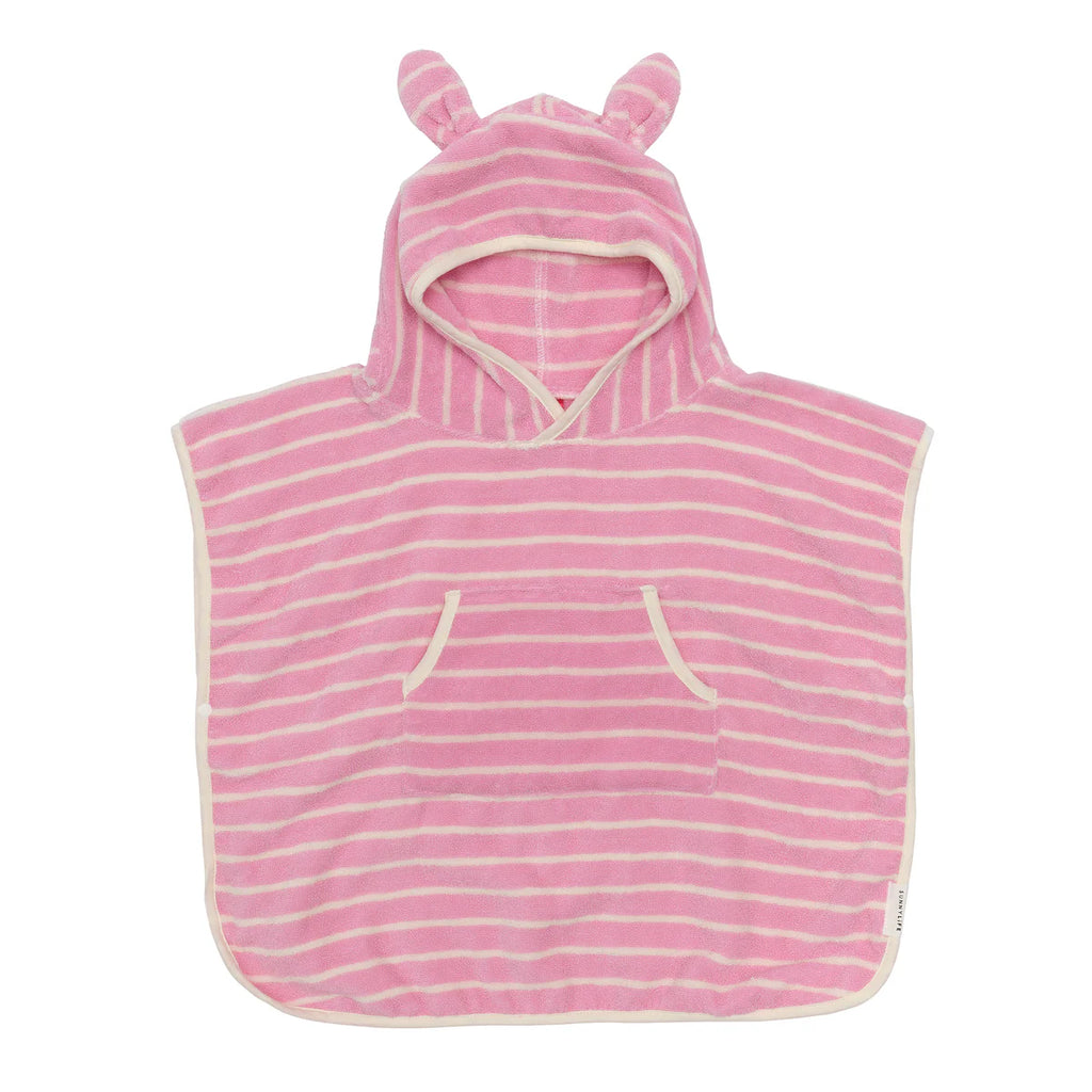 Kids Hooded Towel - Candy Pink Stripe